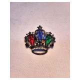 Vintage Sterling Silver Royal Crown Brooch Pin