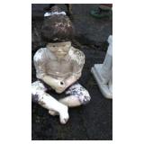 Sitting Girl concrete fountain topper