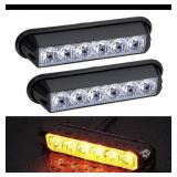 (2) Amber 6 LED Strobe Lights for Trucks Cars V