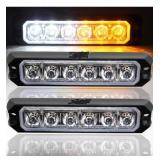 (2) Amber & WHITE 6 LED strobe lights