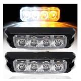 (2) Amber & WHITE 4 LED strobe lights