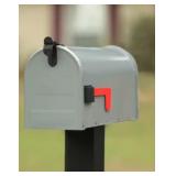 Grayson Gray Galvanized Steel Post Mount Mailbox