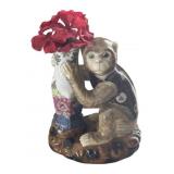 Vintage Chinoiserie Monkey Holding Vase