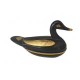 Black & Gold Duck Trinket Box 9"