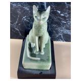 VTG Celadon Ceramic Egyptian Cat