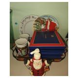 Christmas Plates, Soap Dispenser, Tray