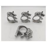 (4) Metal Elephant Napkin Rings