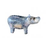 Vintage Hand Carved Painted Soapstone Hippo