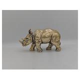 Gold Tone Rhino Figurine A. Gianelli