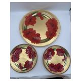 (3) Set Of Flower Plates