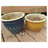 (2) Ceramic Planters 12" & 11"