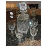 Polish Crystal Decanter & 4 Glasses