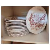 (12) New England Toile Plates