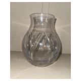 Vase Crystal Etched Glass Wide