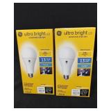 (2) GE Ultra Bright LED Light Bulbs 13 Yr Life