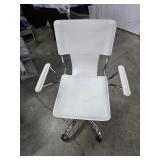 Adjustable White Rolling Chair