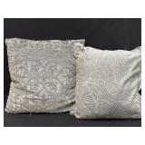 2 Silver Decorative Pillows 17" , 16ï¿½