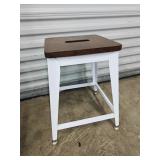 Modern Farmhouse Wood & Metal Stool 19"