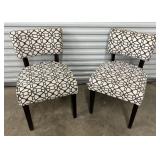 (2) Black and White Geomatric Accent Chairs