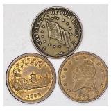 patriotic tokens: marked "1863 Our Navy", "1863