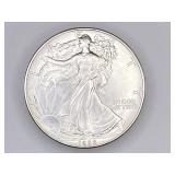 1988 American Silver Eagle silver bullion dollar,