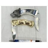 2pc Franklin Mint knives: wildlife, 1 in box