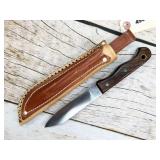 Erling Vangedal fixed blade knife with leather