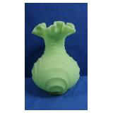 Vintage Fenton Custard Satin Drapery Vase