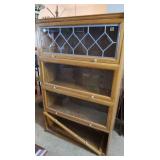 4-Shelf Barristers Cabinet-leaded glass (2 doors