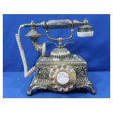 Vintage Ornate Rotary Phone-gold colored