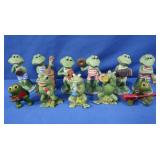 11"Musical Frog Figurines 3"-4"