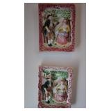 2 Ceramic 3D Pictures made in Japan 8x6"