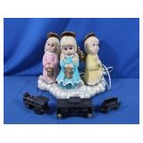 Lighted Ceramic Angels, Cast Iron Train Engine,