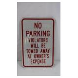 Metal Sign-No Paking Violators Will be