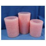 NIB Pink Paisley Candles 4", 5", 6", Battery