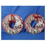 Primitives by Kathy-2 Wooden Christmas Wreaths