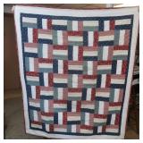 Store Bought RWB Quilt 51x60:, Childrens Quilt