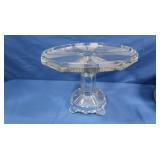 2 Glass Cake Pedestal Plates, Aluminum Cake Taker