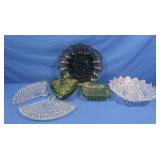 Carnival Glass Deviled Egg Dish, Fan Plates,