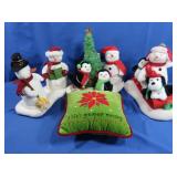 3 Musical Christmas Plush, Christmas Throw Pillow