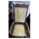 Wood & Vinyl Padded Rocking Chair 25x32x43"