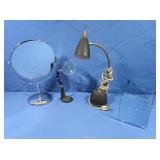 Vanity Mirror, Vintage Magnifier Glass, Desk Lamp