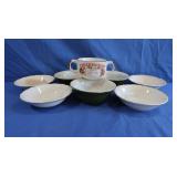 3 Hall Bowls, Chicken Soup Mug, Salad Bowls