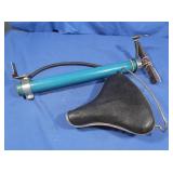 Vintage Bike Seat, Tire Pump