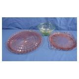 Pink Depression Glass, Uranium Glass Bowl (glows)