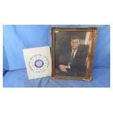 Framed Kennedy Portrait 18x14", Bicentennial Book