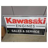 Kawasaki Engined Metal Sign 48x24"