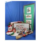 Christmas-Needlepoint, Dog Print, Tree Skirt &