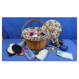 Longaberger Baskets w/Sewing Notions (very good