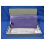 NIB Levenger Accordian Wallet-Plum/Lilac